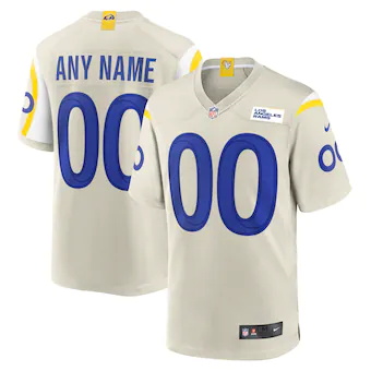 mens nike los angeles rams bone custom game jersey